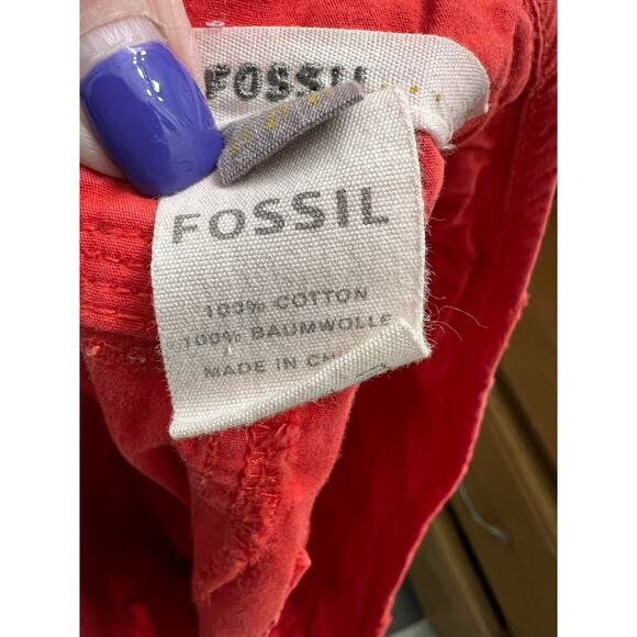 Fossil Orange Mini Skirt Sz 27 - Picture 4 of 5